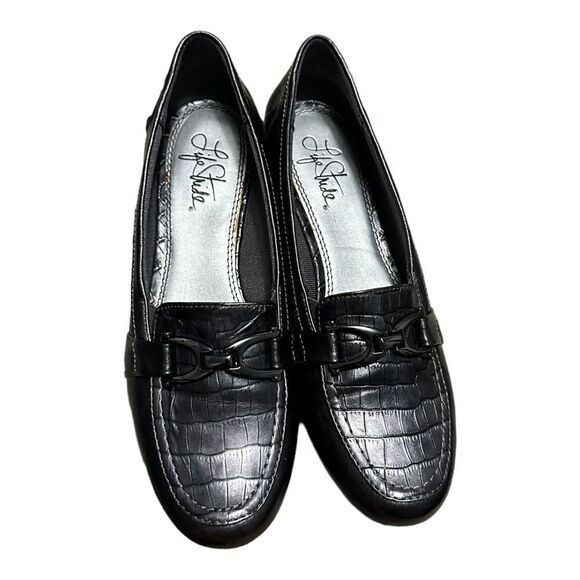 Life stride silvery grey faux crocodile loafers size 7 - Picture 5 of 10